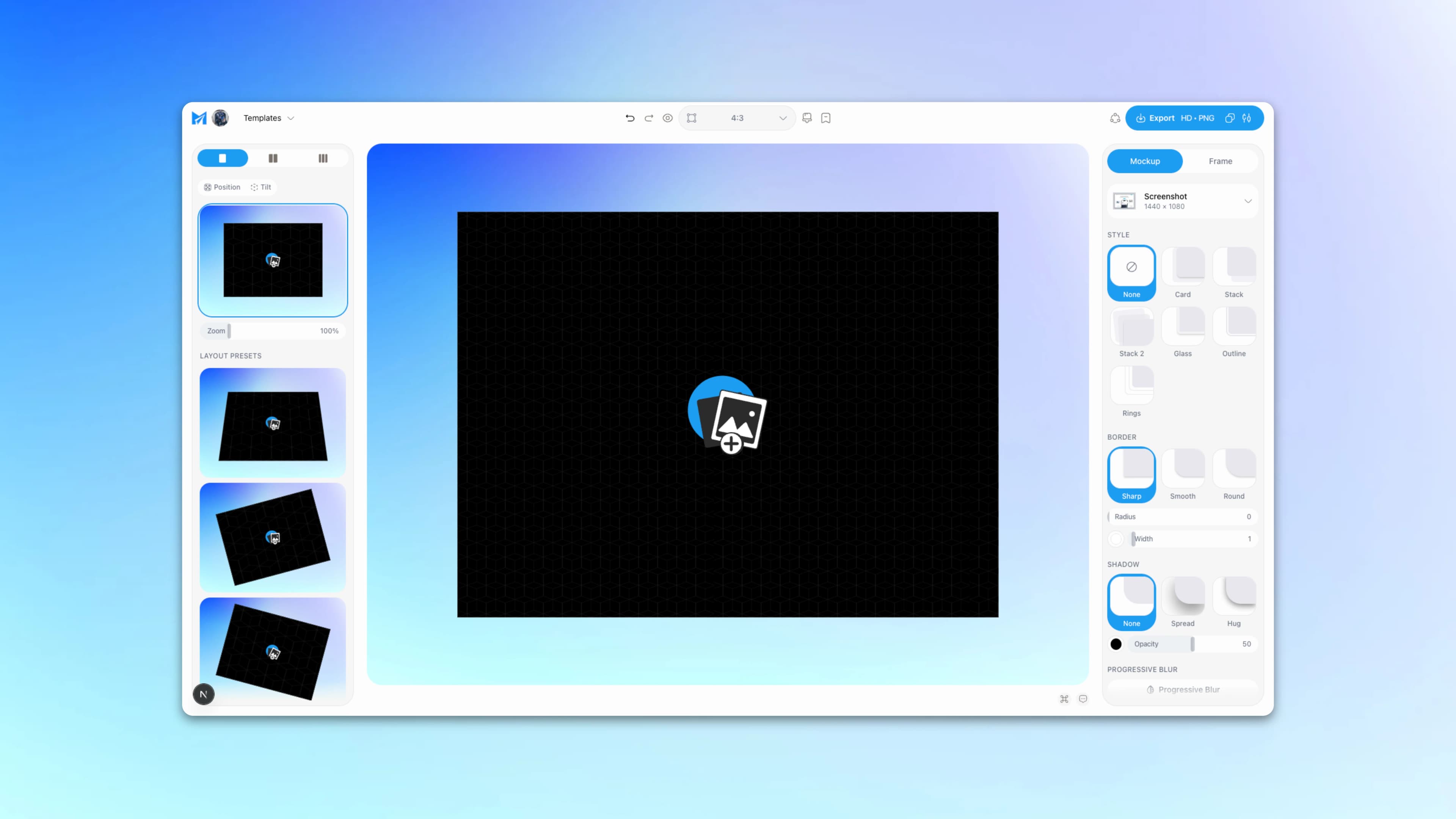 A screenshot dropped onto the Mockship canvas