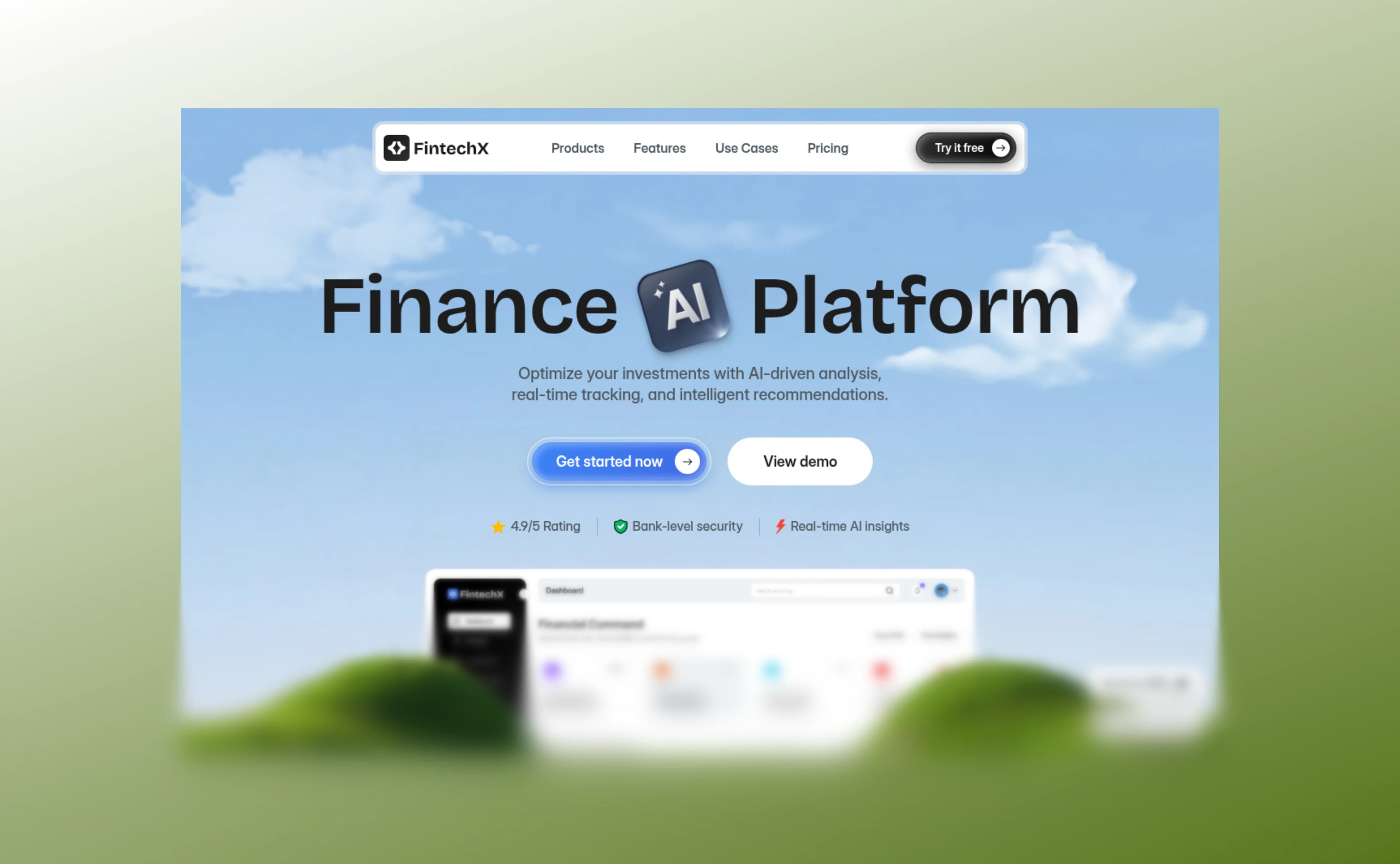 A tall website screenshot fading out with a progressive blur