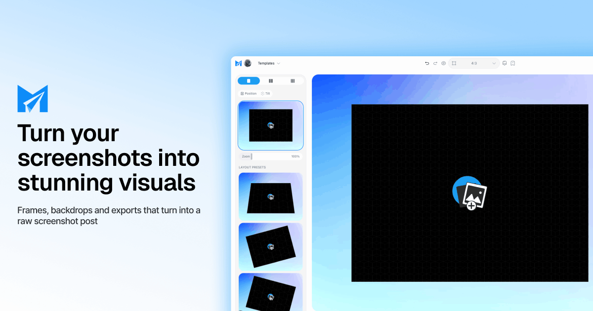 The Mockship editor, turning a raw screenshot into a framed product shot.